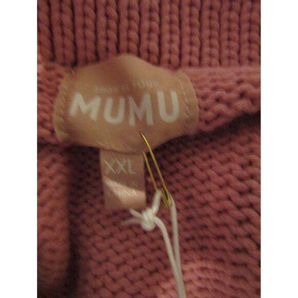 Show Me Your Mumu Sweater NWT Crawford Collared Pink Crop Oversized Size XXL - Picture 6 of 9